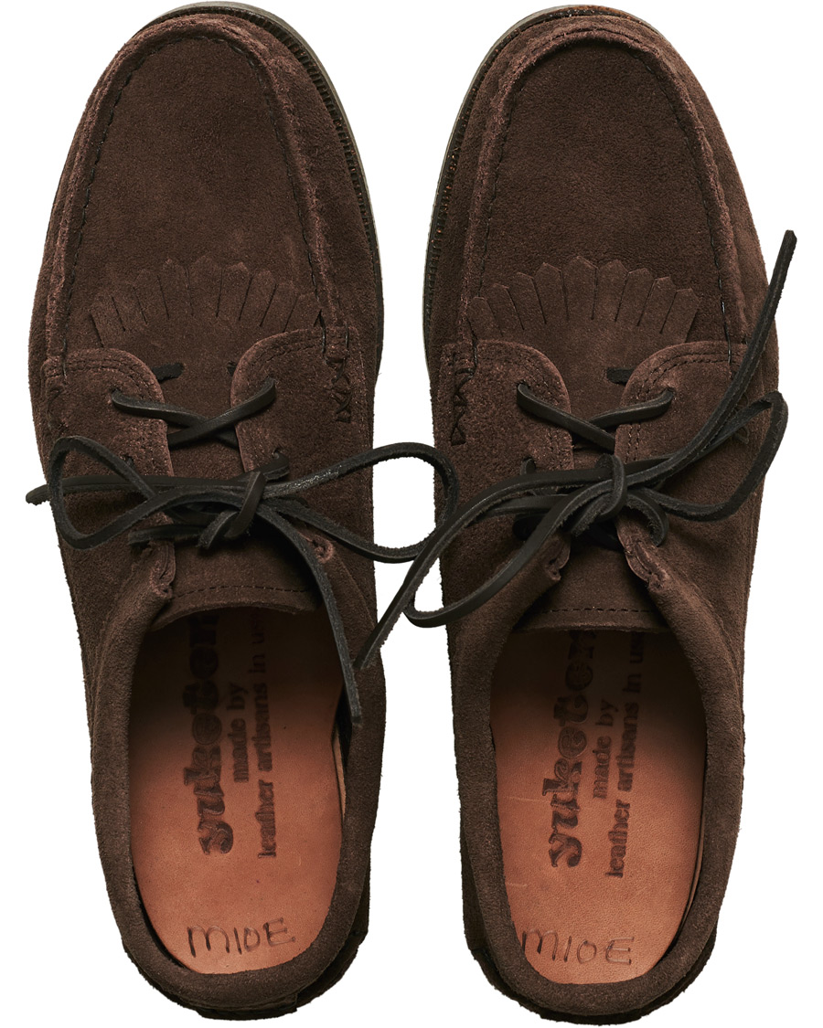 Herren | Yuketen Kiltie Blucher Boat Shoe Dark Brown Suede | Yuketen | Kiltie Blucher Boat Shoe Dark Brown Suede