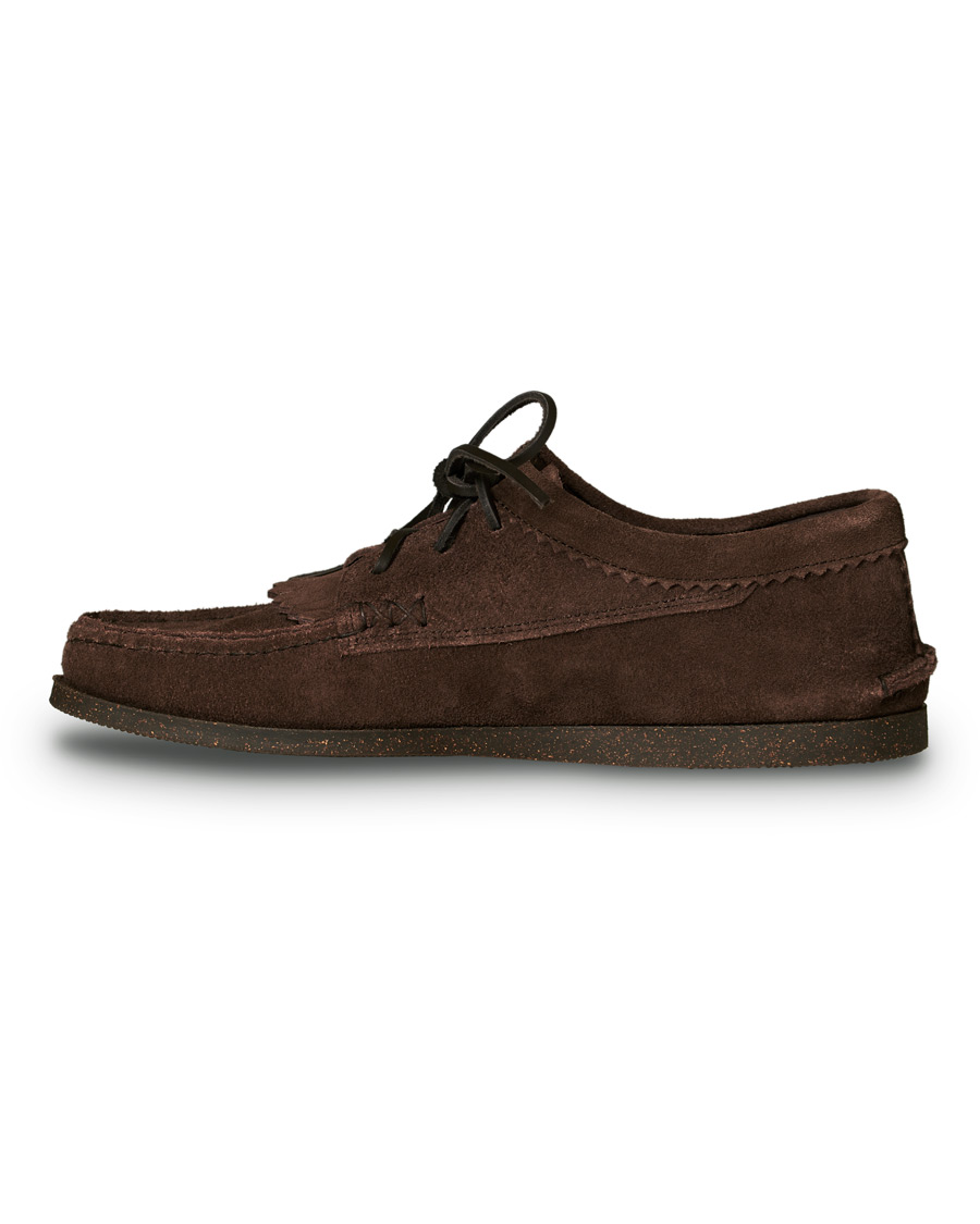 Herren | Yuketen Kiltie Blucher Boat Shoe Dark Brown Suede | Yuketen | Kiltie Blucher Boat Shoe Dark Brown Suede