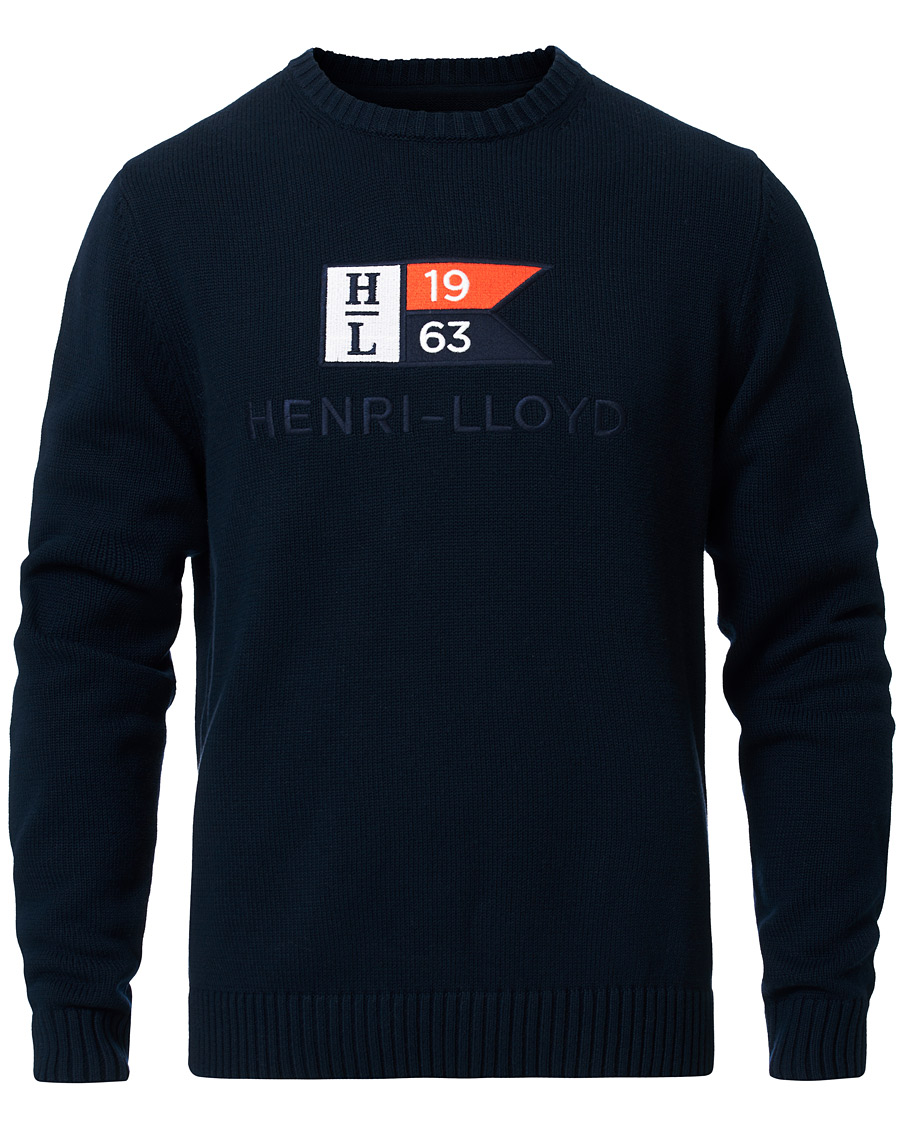 Herren | Pullover | Henri-Lloyd | Henri Lloyd Cross Flag Knitted Crew Neck Navy