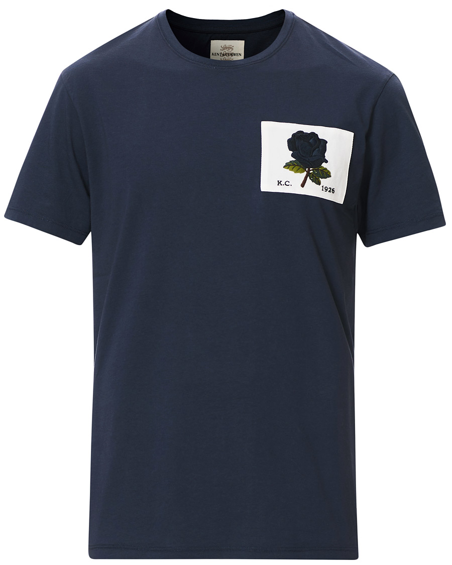 Herren | T-Shirts | Kent & Curwen | Rose Embroidered T-Shirt Navy