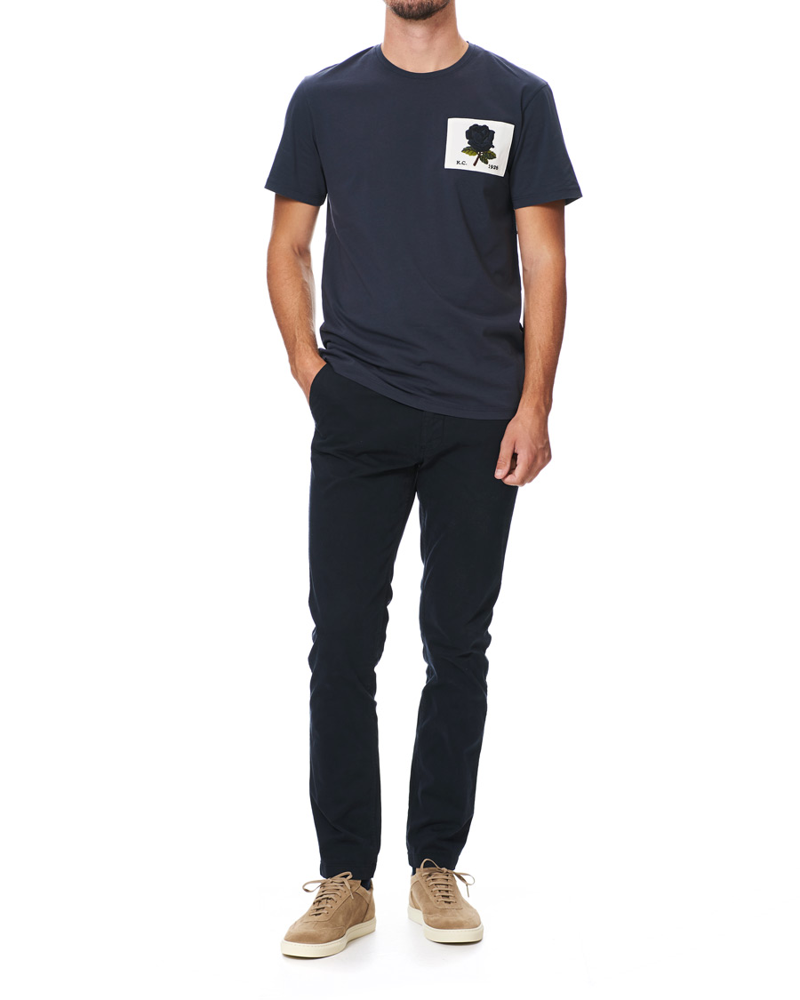 Herren | T-Shirts | Kent & Curwen | Rose Embroidered T-Shirt Navy