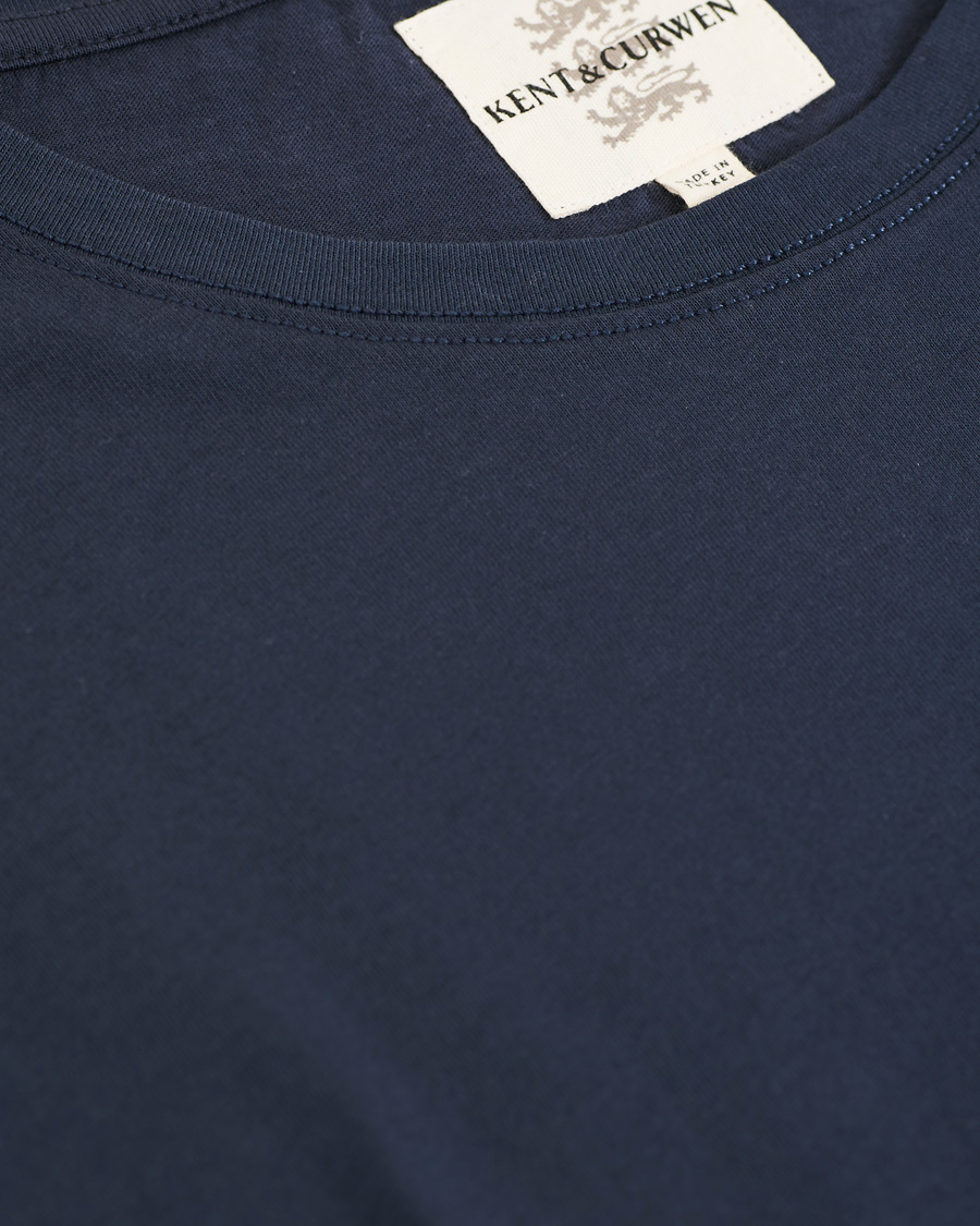 Herren | T-Shirts | Kent & Curwen | Rose Embroidered T-Shirt Navy