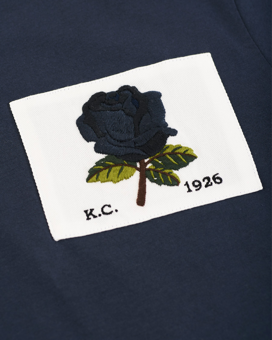Herren | T-Shirts | Kent & Curwen | Rose Embroidered T-Shirt Navy