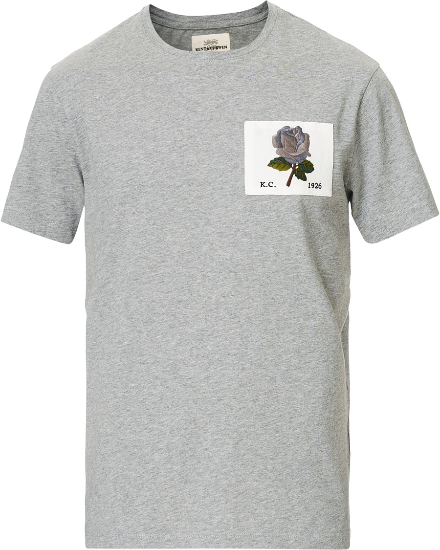 Herren | T-Shirts | Kent & Curwen | Rose Embroidered T-Shirt Grey