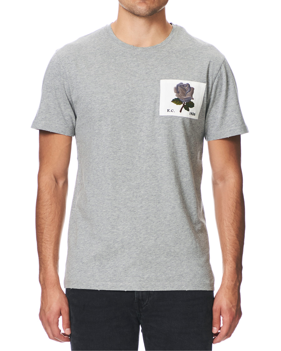 Herren | T-Shirts | Kent & Curwen | Rose Embroidered T-Shirt Grey