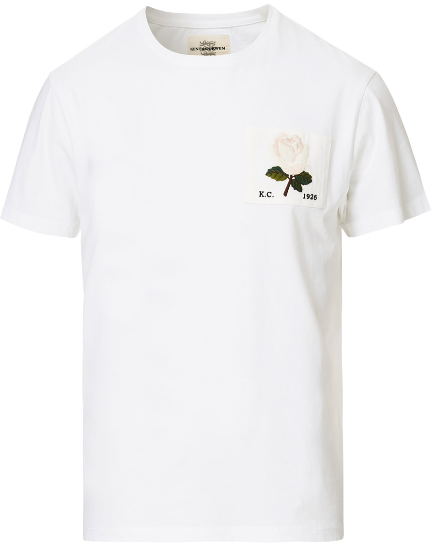 Herren | T-Shirts | Kent & Curwen | Rose Embroidered T-Shirt White