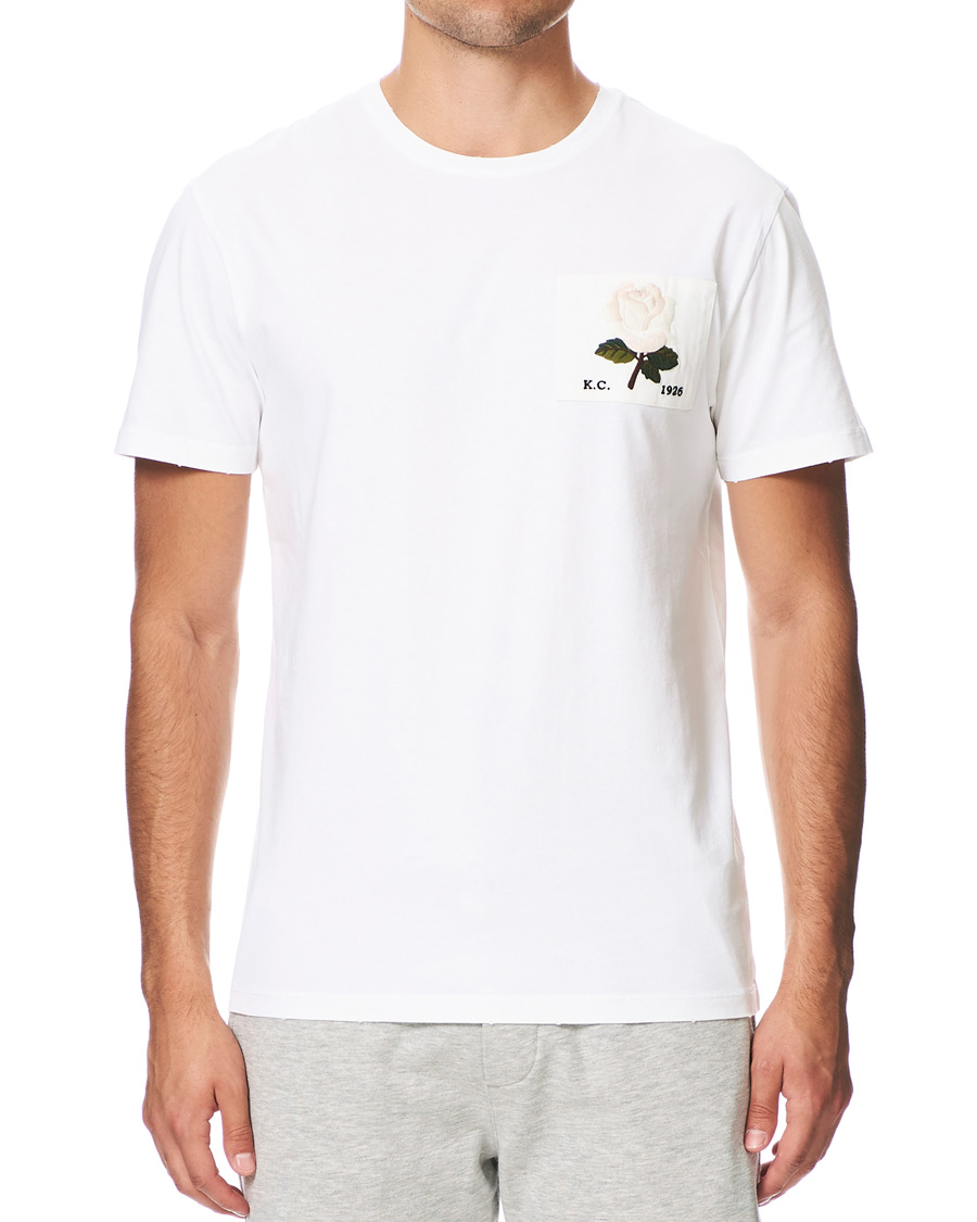 Herren | T-Shirts | Kent & Curwen | Rose Embroidered T-Shirt White