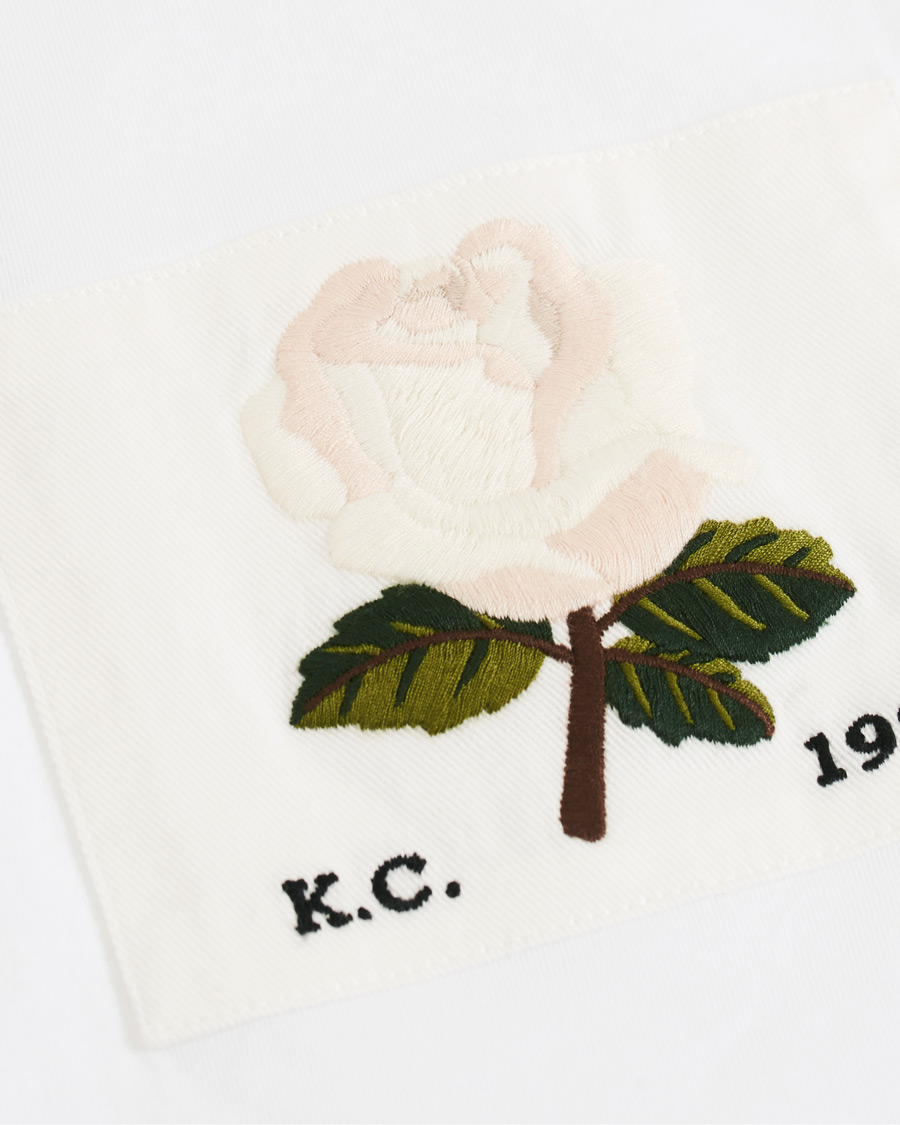 Herren | T-Shirts | Kent & Curwen | Rose Embroidered T-Shirt White