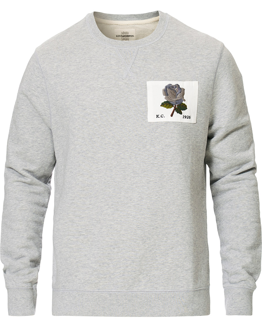 Herren | Pullover | Kent & Curwen | Rose Embroidered Sweatshirt Grey