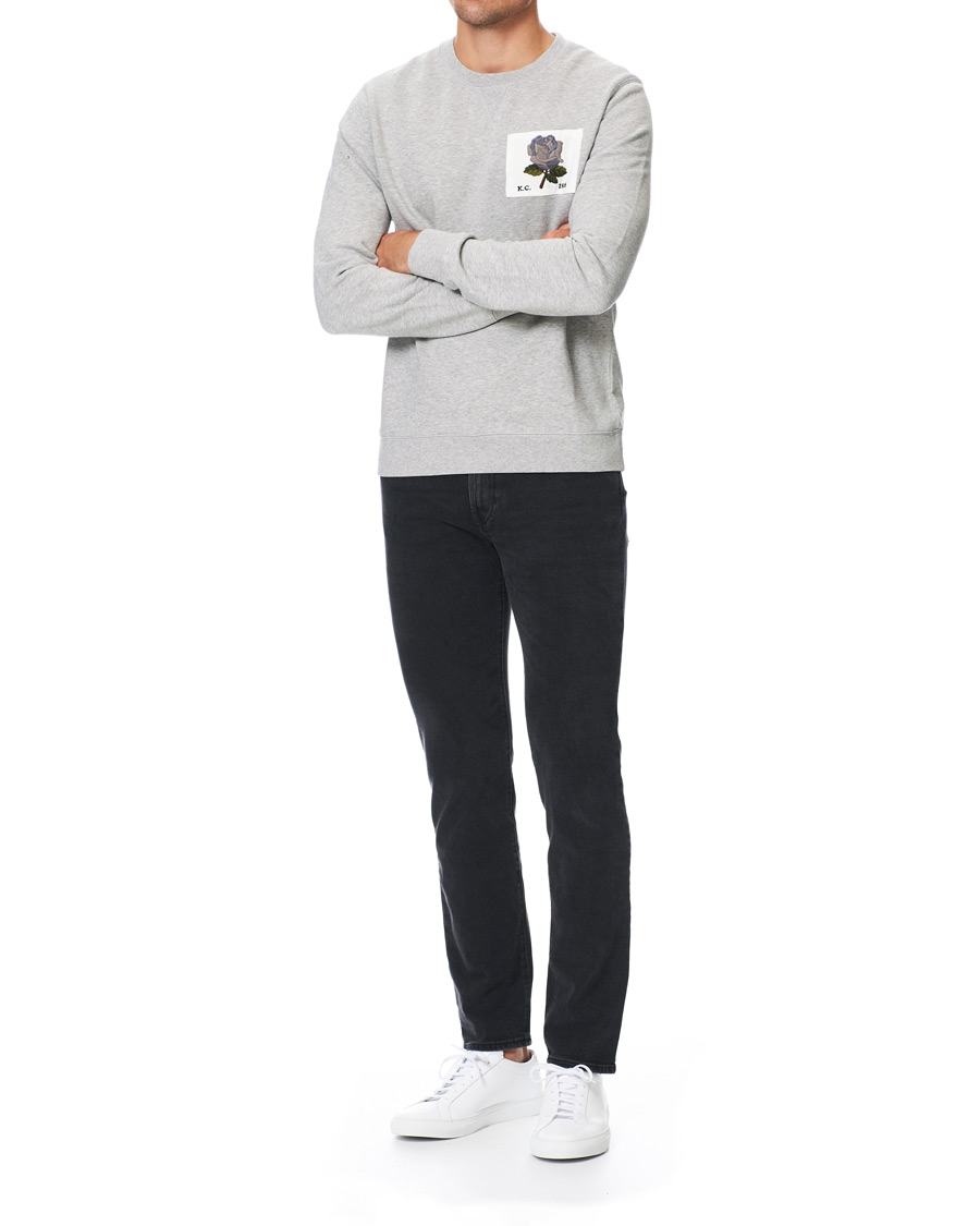 Herren | Pullover | Kent & Curwen | Rose Embroidered Sweatshirt Grey