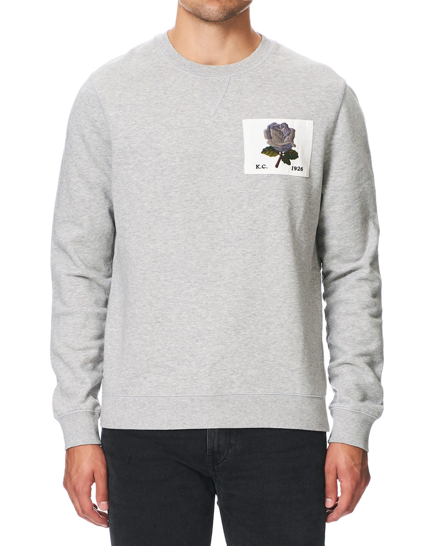 Herren | Pullover | Kent & Curwen | Rose Embroidered Sweatshirt Grey