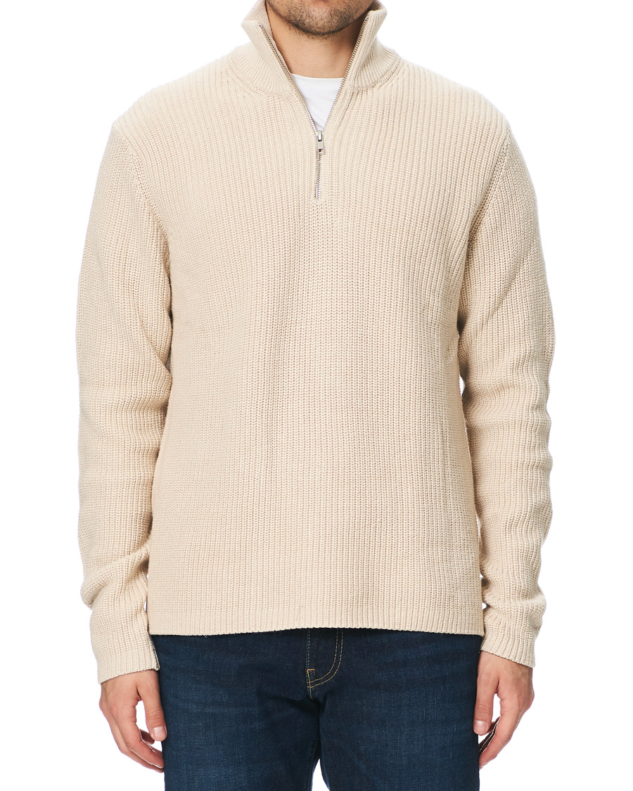 Herren | Pullover | Samsøe Samsøe | Samsøe & Samsøe Trani Half Zip Sweater Pumice