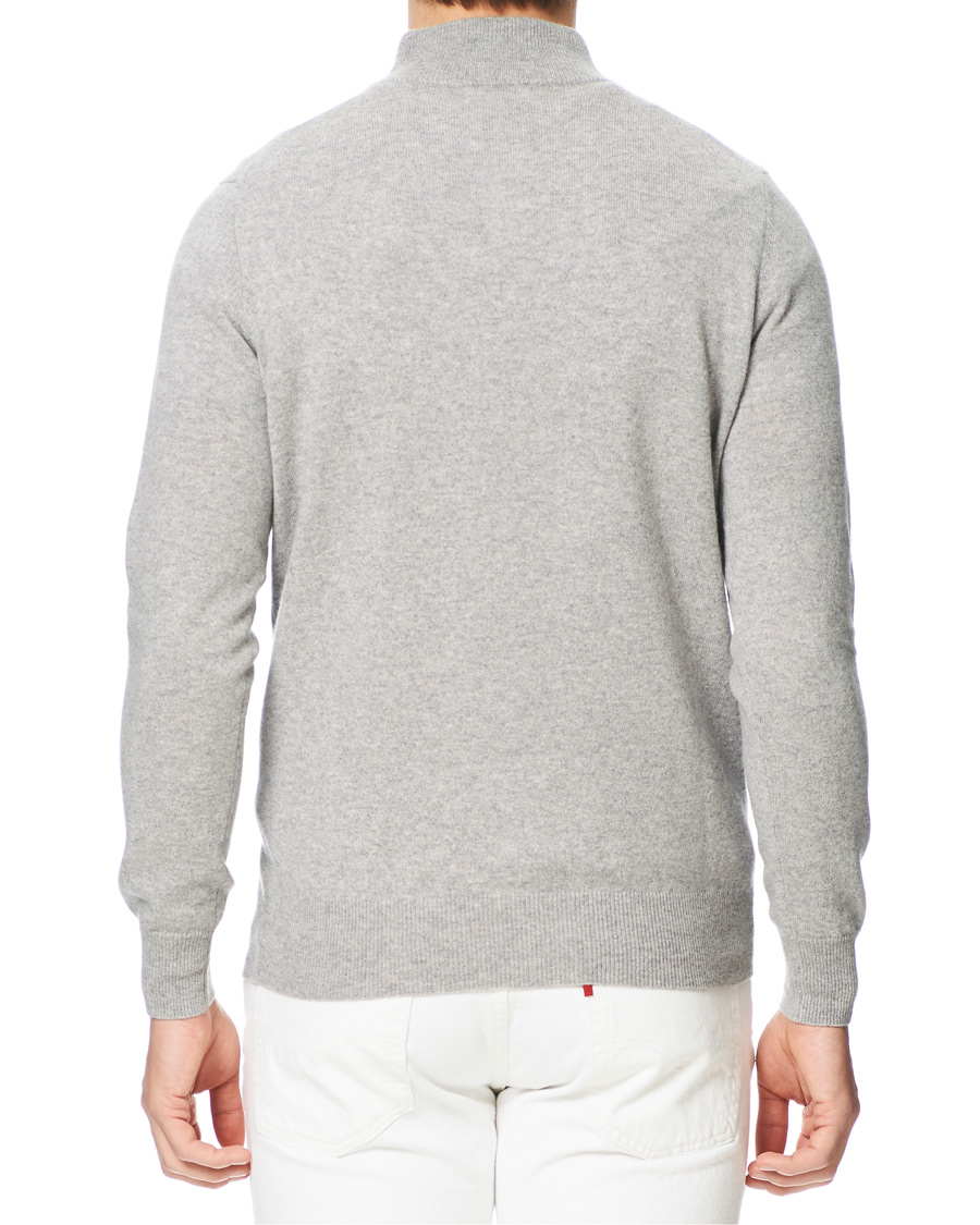 Herren | Pullover | Soft Goat | Cashmere Half Zip Grey