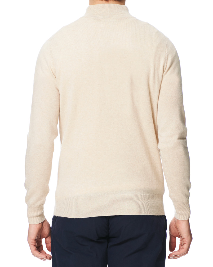 Herren | Pullover | Soft Goat | Cashmere Half Zip Beige