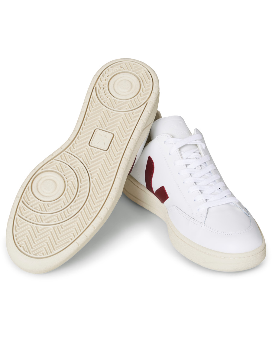 Herren | Veja V-12 Leather Sneaker White Marsala/Nautico | Veja | V-12 Leather Sneaker White Marsala/Nautico