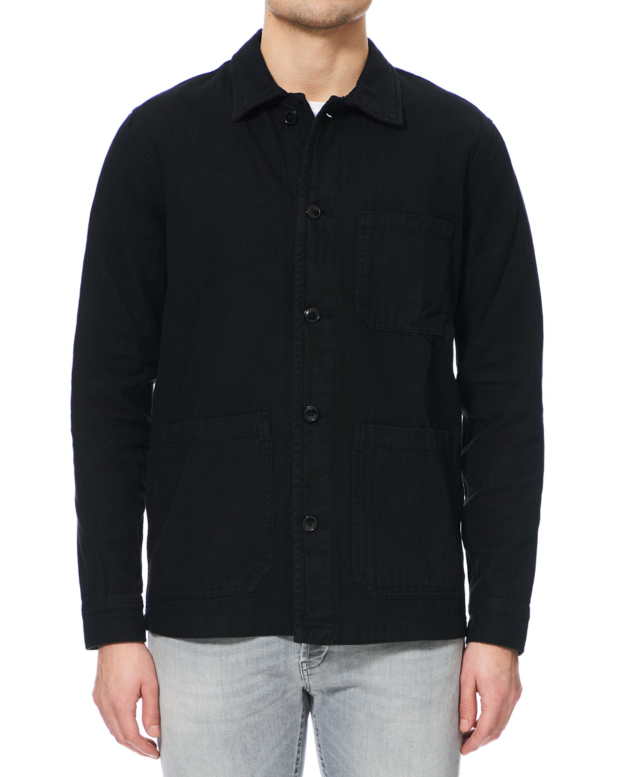 Herren | Hemden | A Day's March | Original Herringbone Overshirt Black
