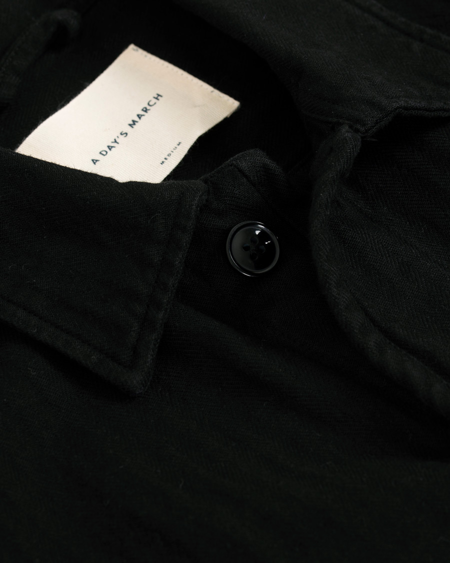 Herren | Hemden | A Day's March | Original Herringbone Overshirt Black
