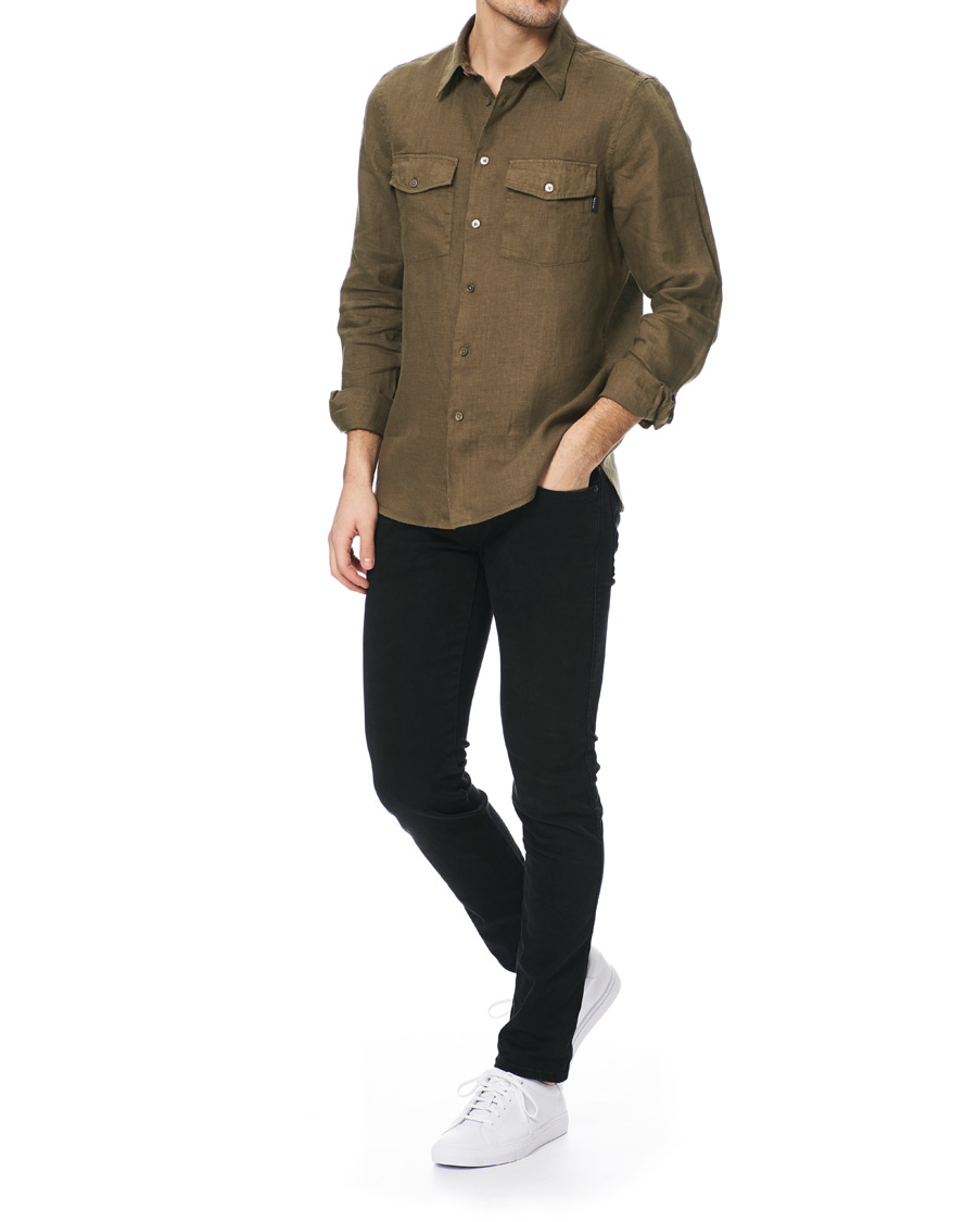 Herren | Hemden | PS Paul Smith | Tailored Fit Pocket Linen Shirt Olive