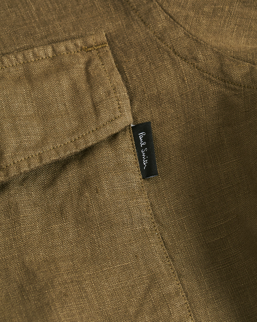 Herren | Hemden | PS Paul Smith | Tailored Fit Pocket Linen Shirt Olive