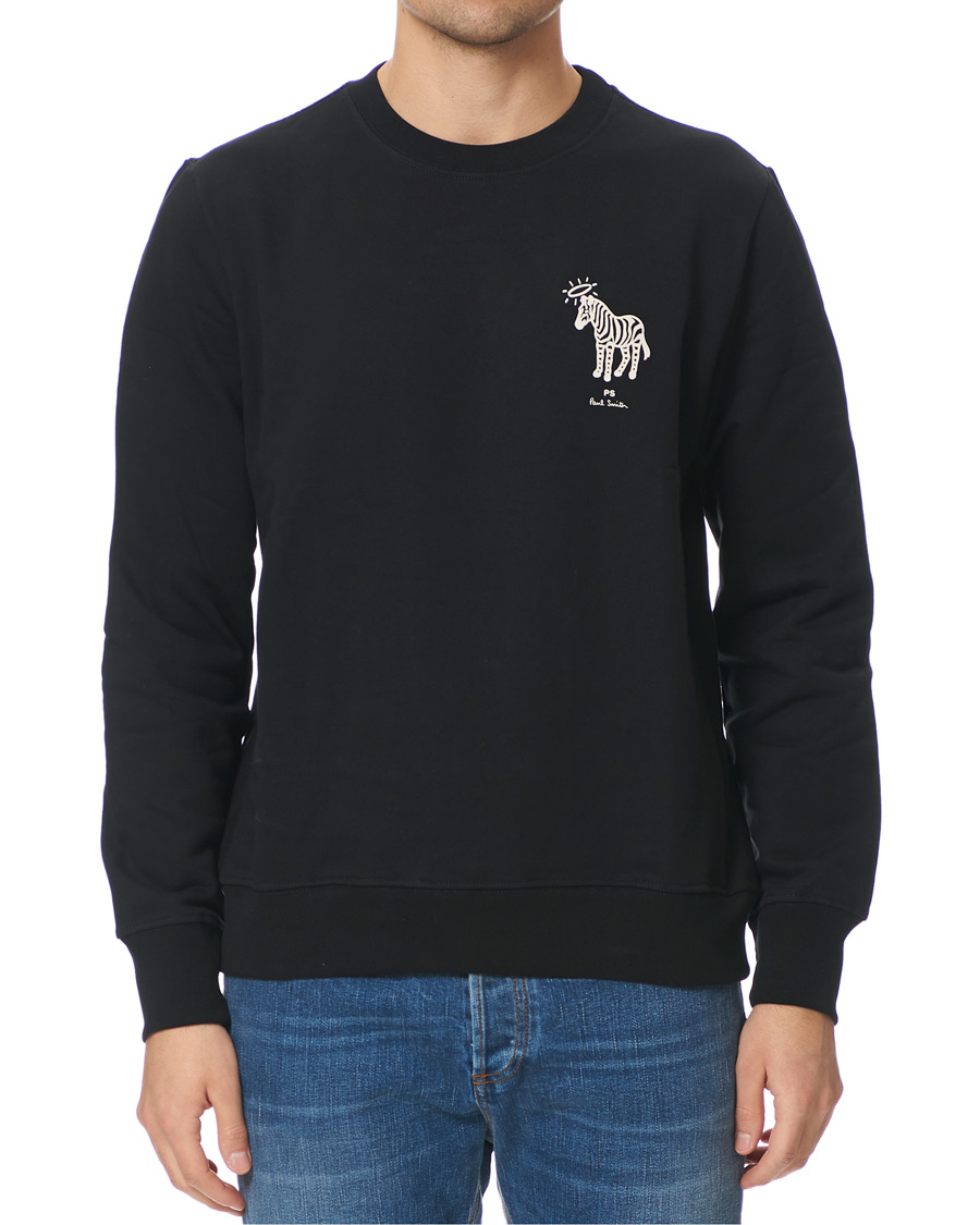 PS Paul Smith Organic Cotton Halo Zebra Sweatshirt Black