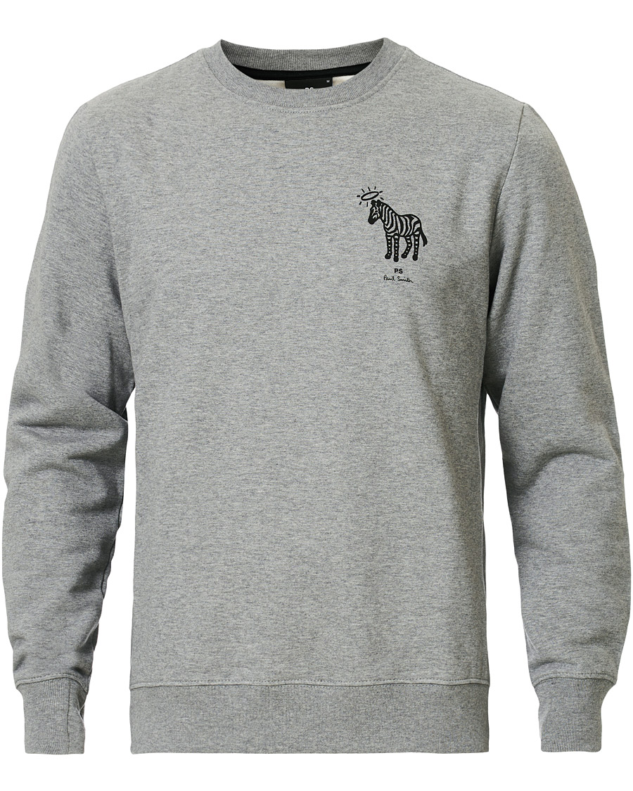 Herren | Pullover | PS Paul Smith | Organic Cotton Halo Zebra Sweatshirt Grey Melange