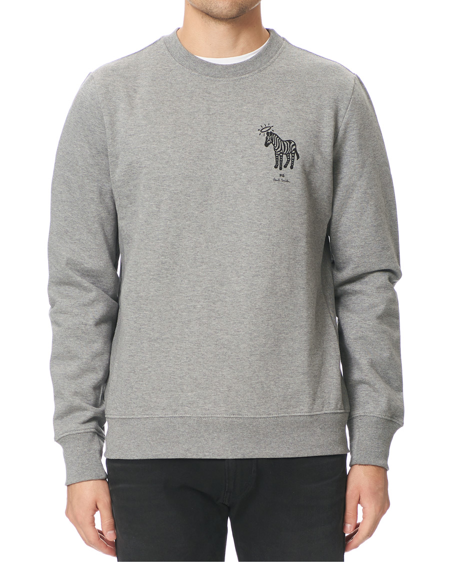 Herren | Pullover | PS Paul Smith | Organic Cotton Halo Zebra Sweatshirt Grey Melange