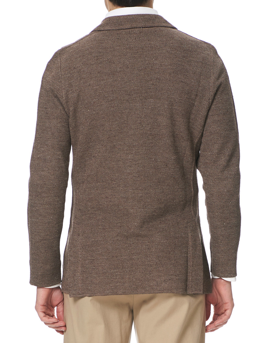 Herren | Sakkos | Lardini | Knitted Linen/Silk Blazer Brown