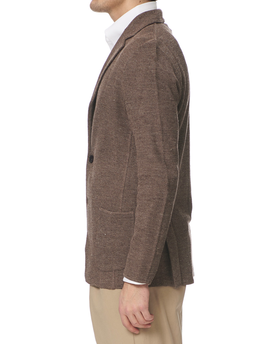 Herren | Sakkos | Lardini | Knitted Linen/Silk Blazer Brown