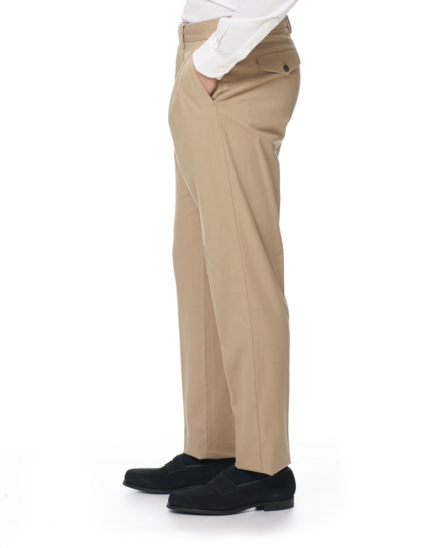 Herren | Hosen | Lardini | Luxor Double Pleated Cotton Trousers Beige