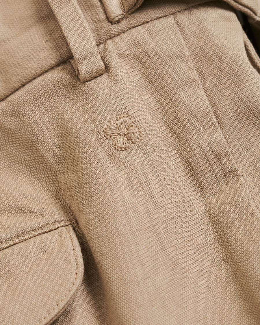 Herren | Hosen | Lardini | Luxor Double Pleated Cotton Trousers Beige