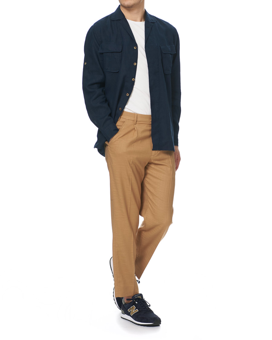 Herren | Hemden | Lardini | Double Pocket Linen Shirt Navy