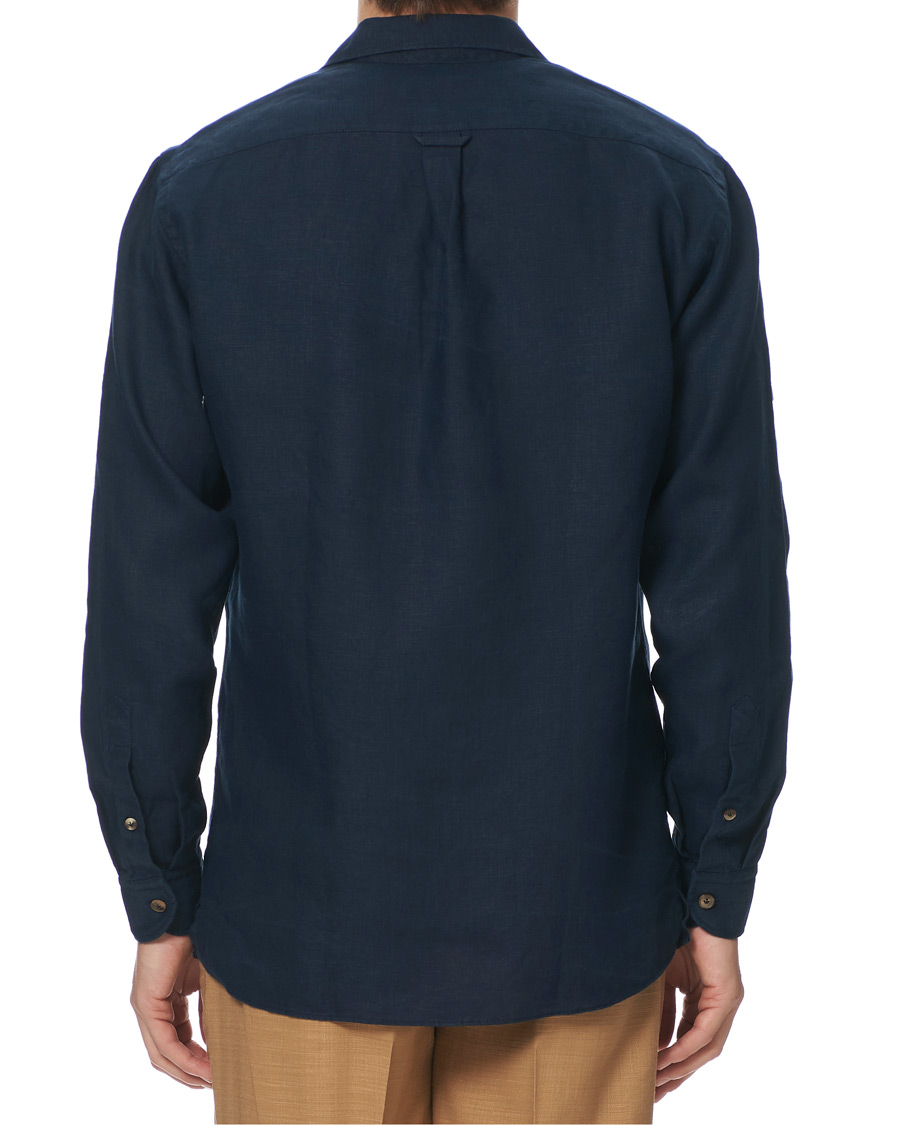 Herren | Hemden | Lardini | Double Pocket Linen Shirt Navy