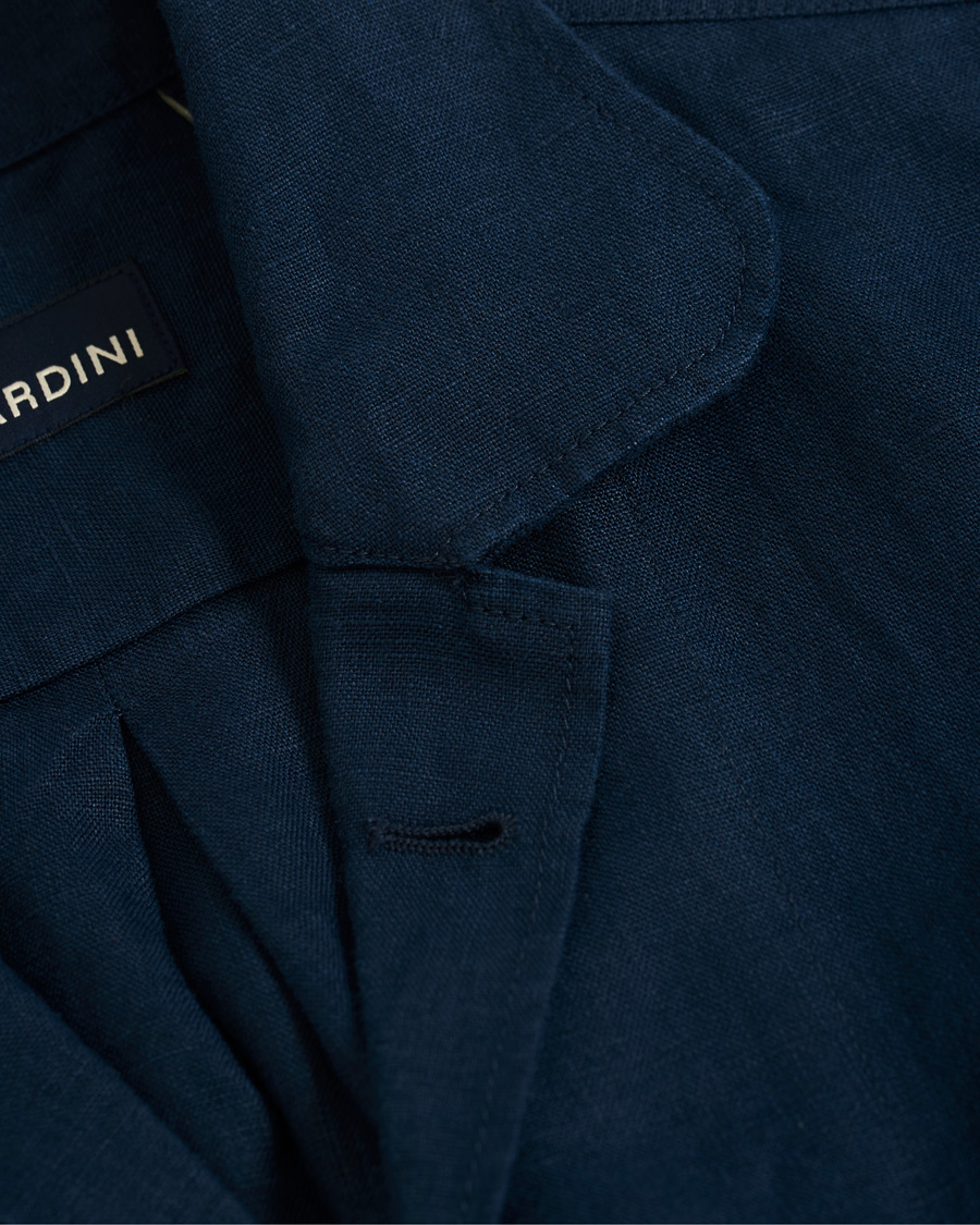 Herren | Hemden | Lardini | Double Pocket Linen Shirt Navy