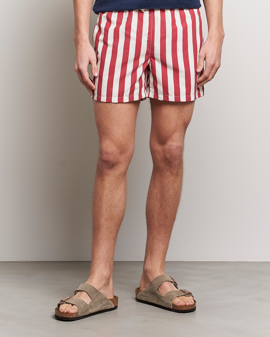 Herren | Badehosen | Ripa Ripa | Paraggi Striped Swimshorts Red/White