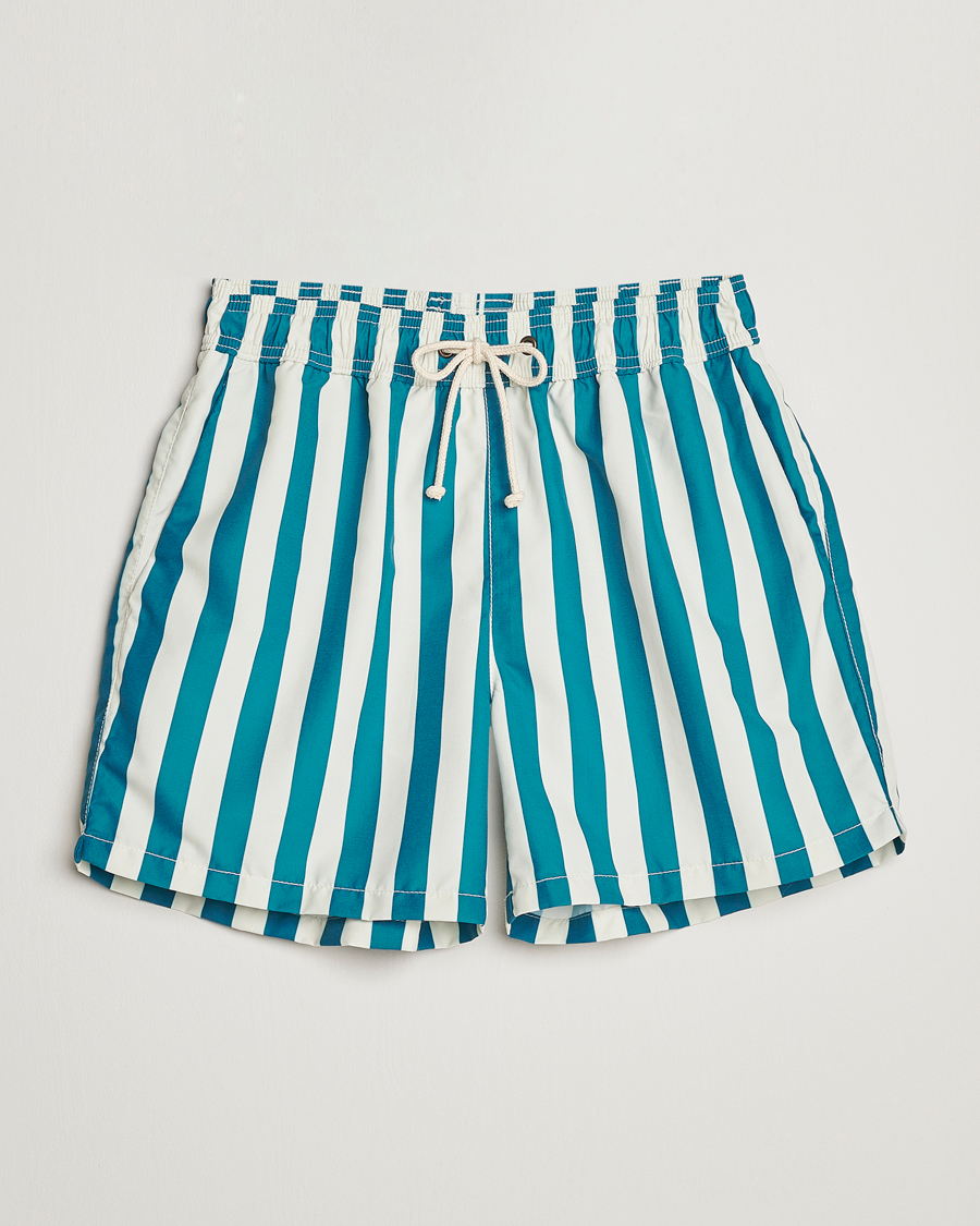 Herren | Badehosen | Ripa Ripa | Paraggi Striped Swimshorts Green/White