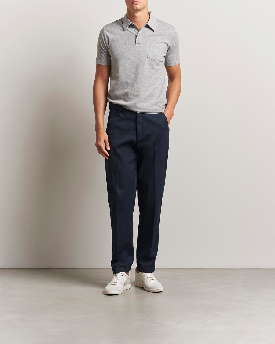 Herren | Poloshirts | Sunspel | Riviera Polo Shirt Grey Melange