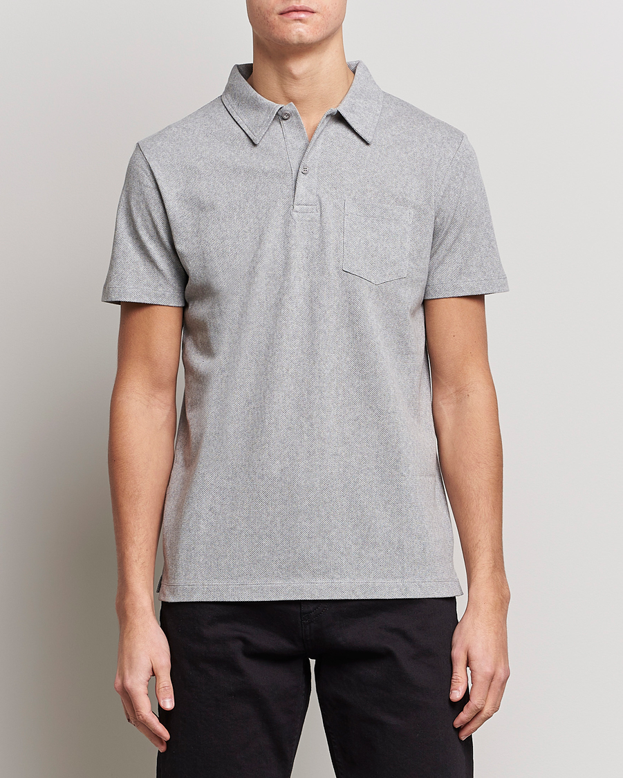 Herren | Kurzarm-Poloshirts | Sunspel | Riviera Polo Shirt Grey Melange