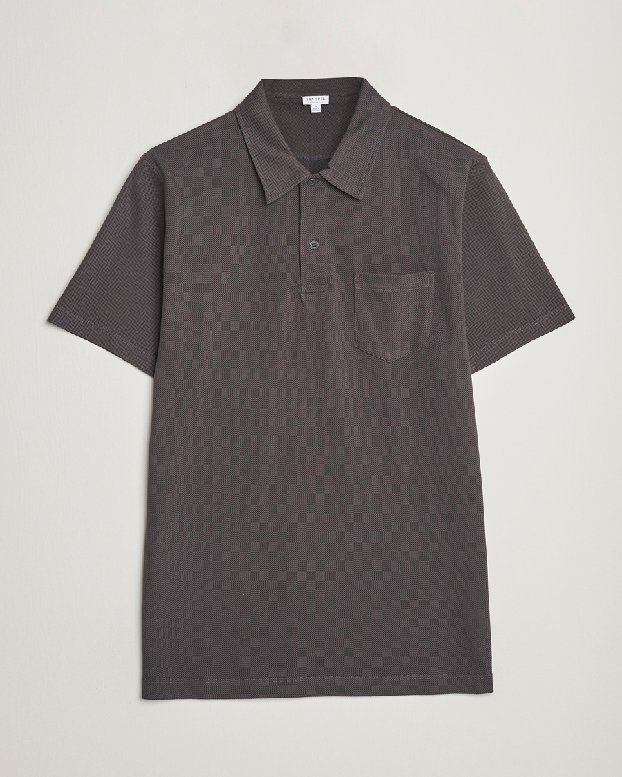 Herren | Poloshirt | Sunspel | Riviera Polo Shirt Charcoal