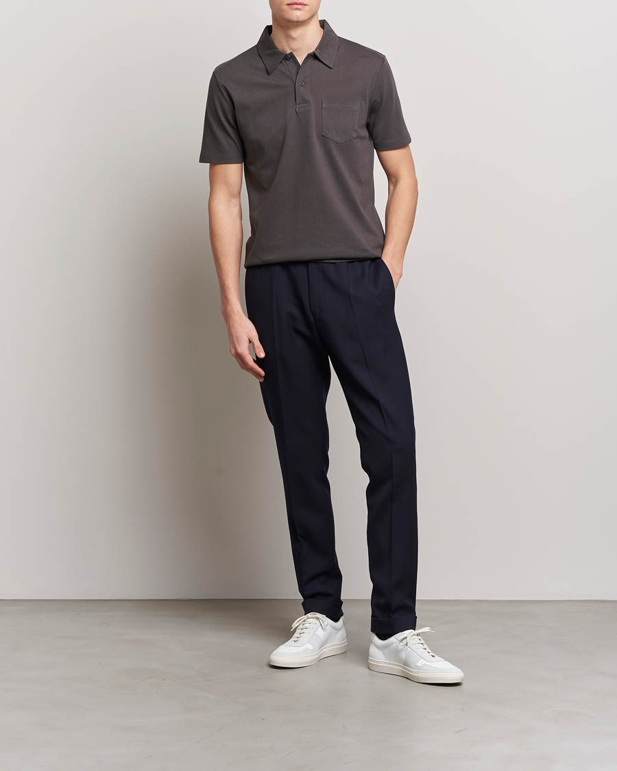 Herren | Poloshirts | Sunspel | Riviera Polo Shirt Charcoal