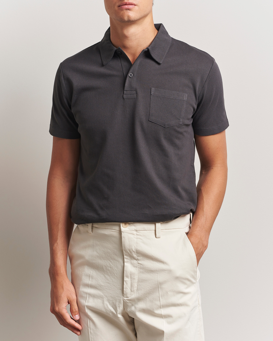 Herren | Poloshirts | Sunspel | Riviera Polo Shirt Charcoal