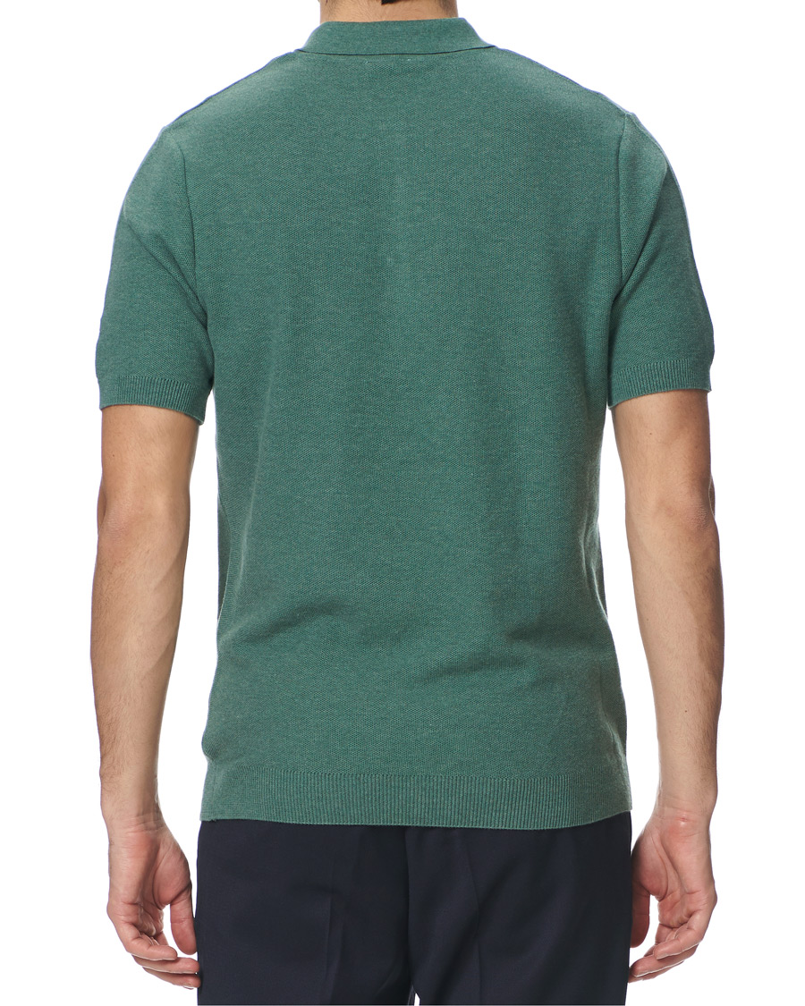 Herren | Poloshirts | Sunspel | Rack Stitch Fine Knitted Polo Sage