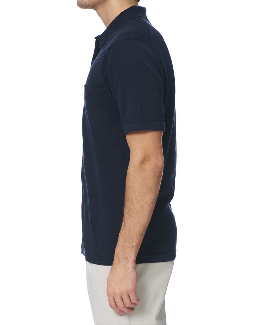 Herren | Hemden | Sunspel | Short Sleeve Sea Island Cotton Shirt Light Navy