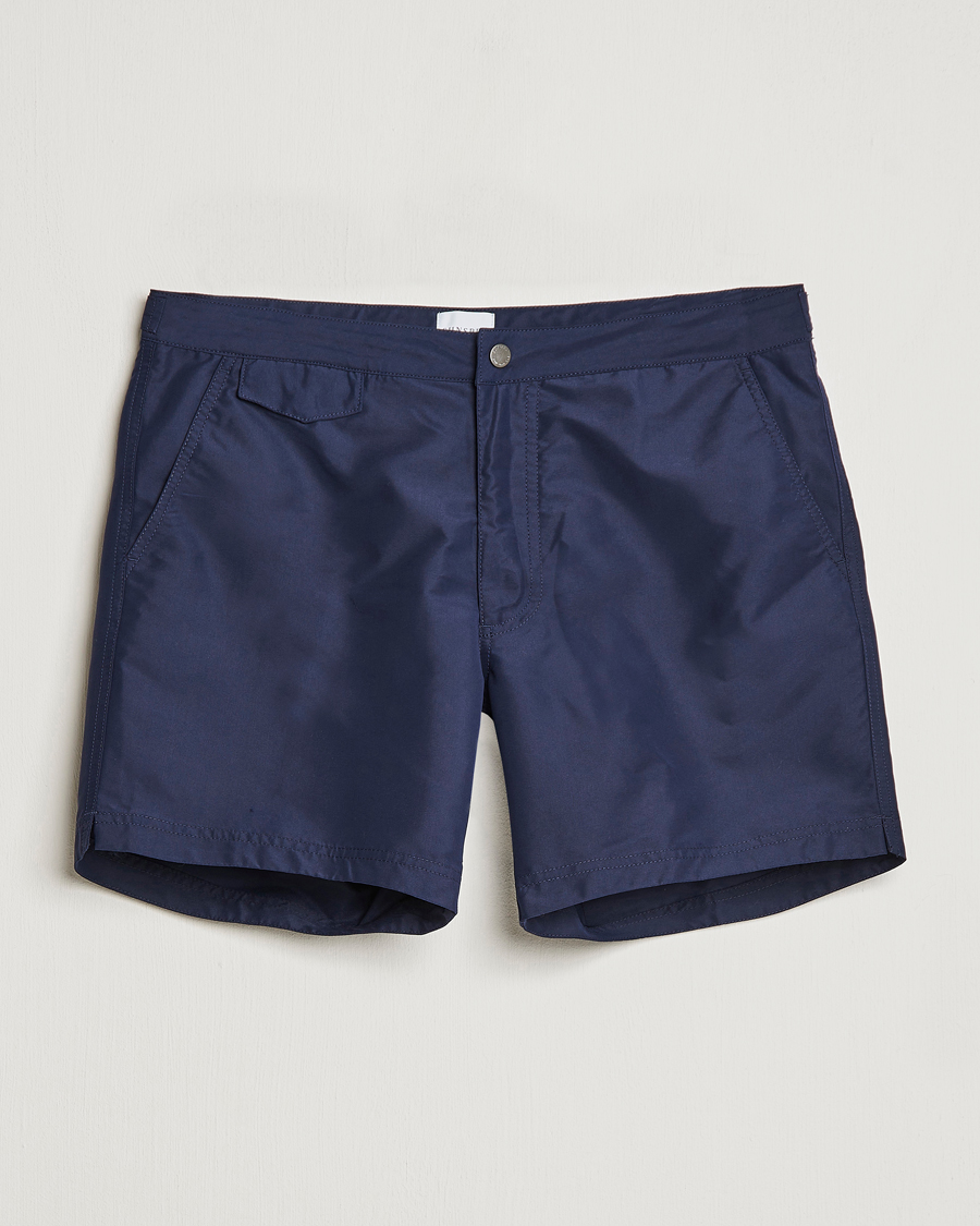 Herren | Badehosen | Sunspel | Recycled Seaqual Tailored Swim Shorts Navy