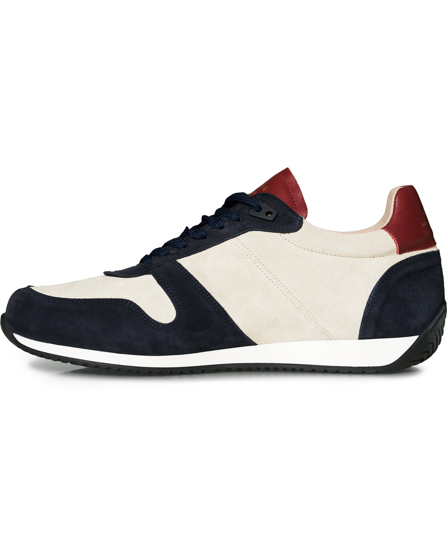 Herren | Zespà ZSP6 Suede Runner Sneakers Off White/Cerise | Zespà | ZSP6 Suede Runner Sneakers Off White/Cerise