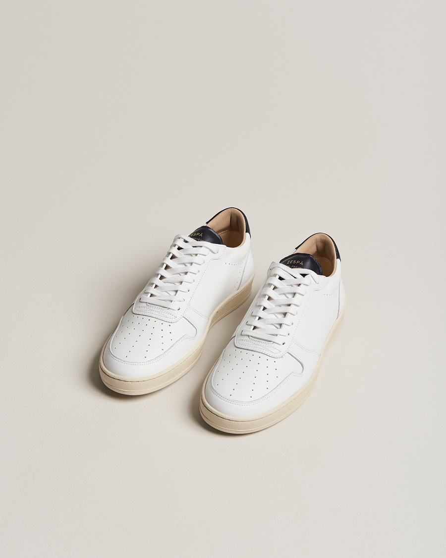 Herren | Zespà ZSP23 APLA Leather Sneakers White/Navy | Zespà | ZSP23 APLA Leather Sneakers White/Navy