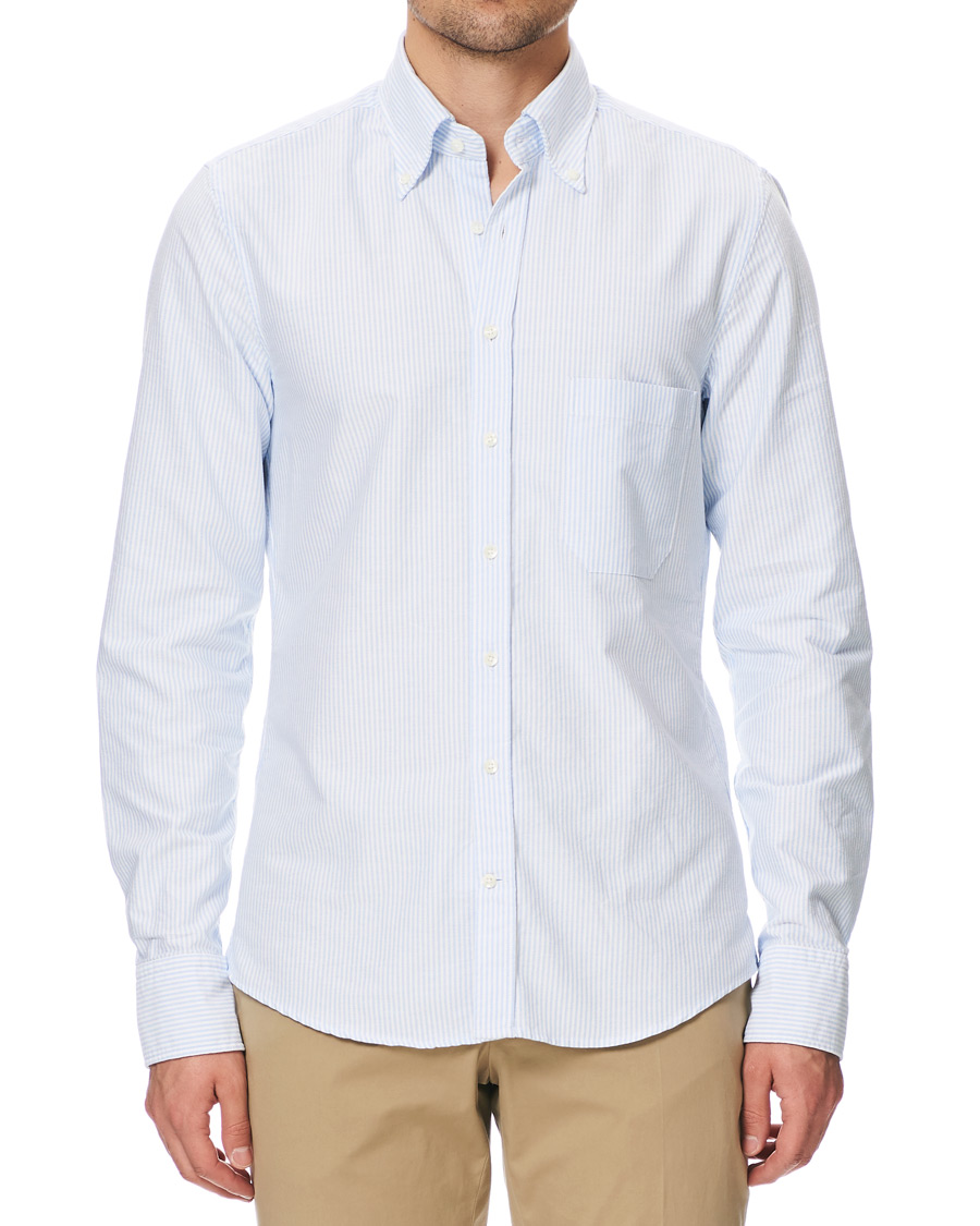 Herren | Hemden | Stenströms | Slimline Oxford Shirt Blue/White