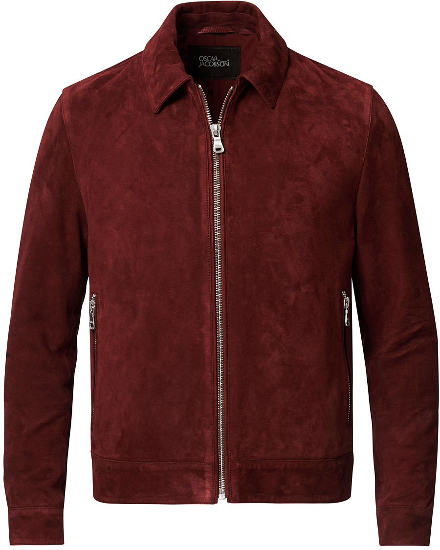 Herren | Jacken | Oscar Jacobson | Logner Suede Jacket Rust Red