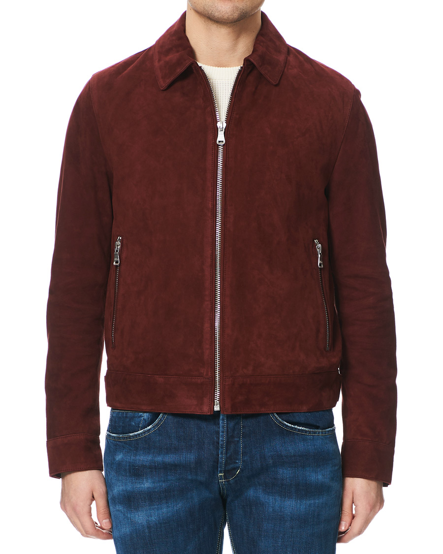 Herren | Jacken | Oscar Jacobson | Logner Suede Jacket Rust Red