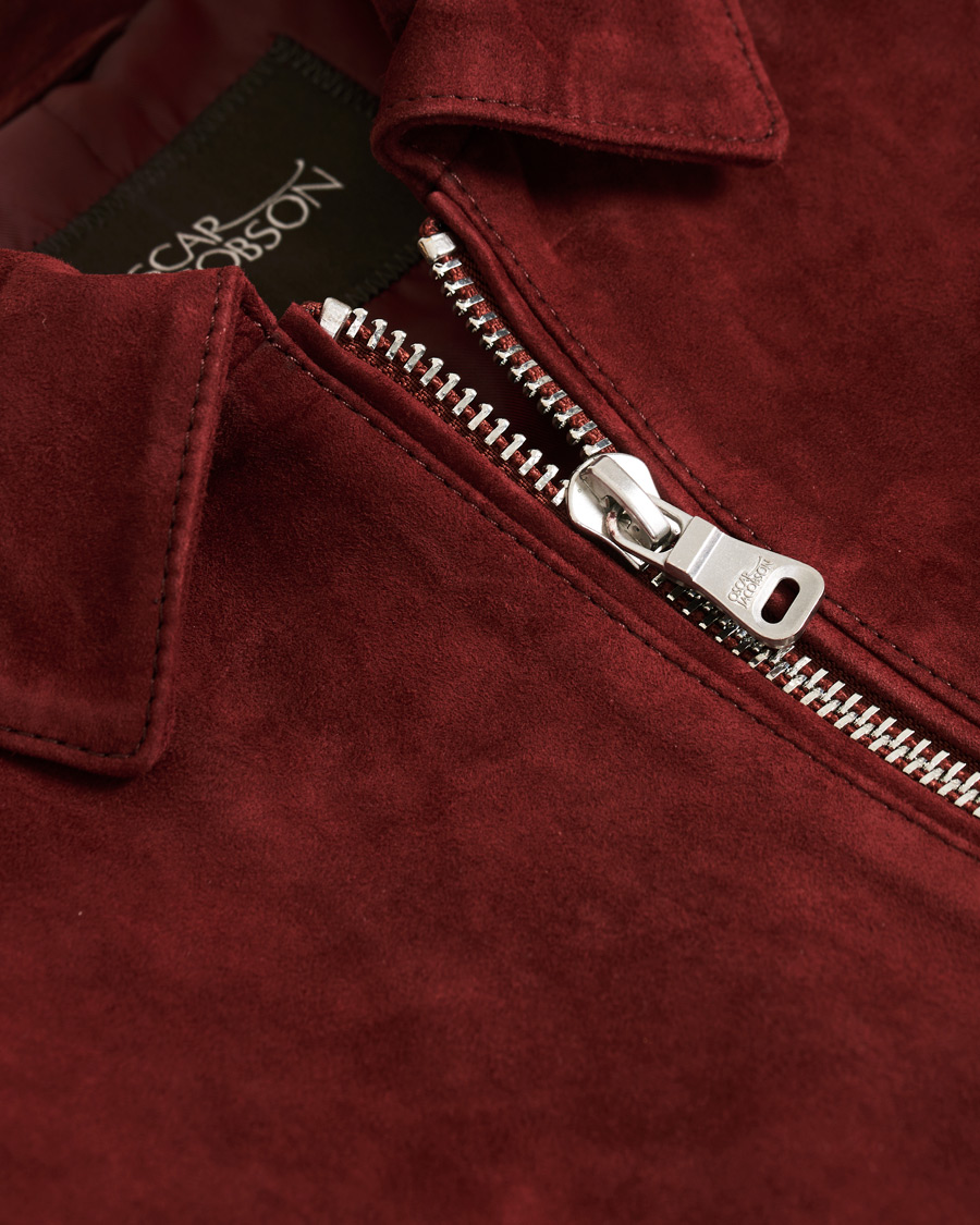 Herren | Jacken | Oscar Jacobson | Logner Suede Jacket Rust Red