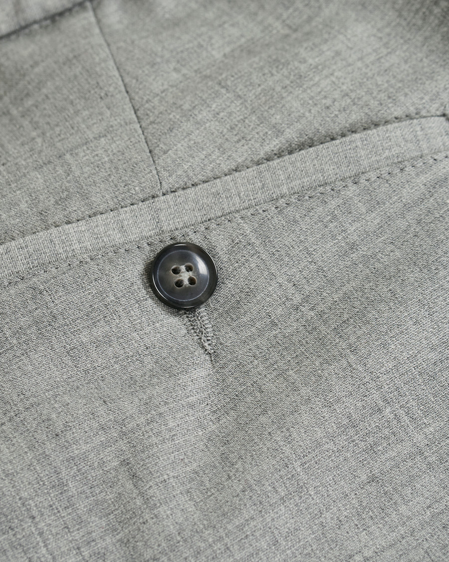 Herren | Hosen | Oscar Jacobson | Nolan Wool Stretch Drawstring Trousers Light Grey